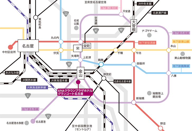 金山駅周辺路線図